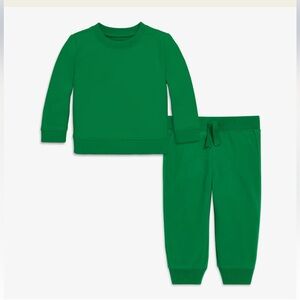 PRIMARY LUSH GREEN INFANT TODDLER 2 PIECE JOGGER SET 12-18 MOS